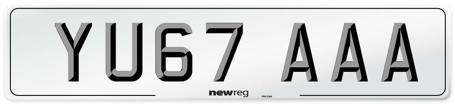 YU67 AAA Number Plate from New Reg